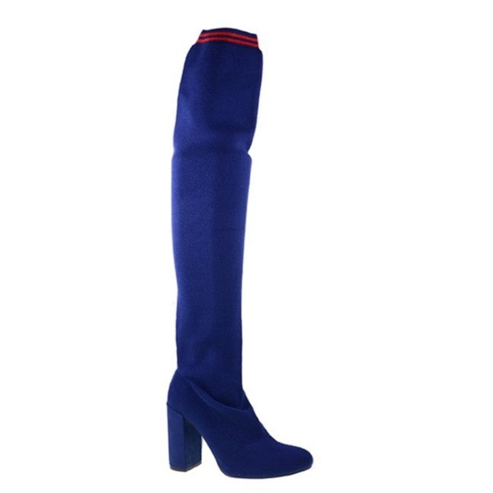 NWT Chinese Laundry Navy Beloved Knit Over The Knee Boot Women’s Size 6.5